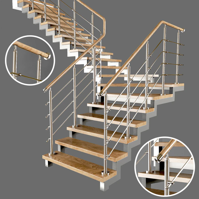 Contemporary corner staircase with staggered steps — Descargar