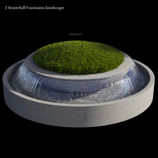 3 Waterfall Fountains Landscape — Descargar