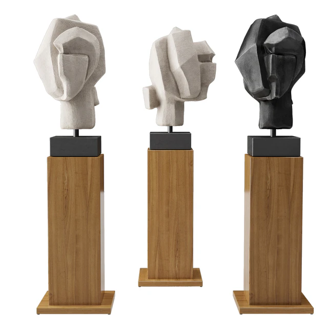 Head cubistic portret sculpture — Скачать