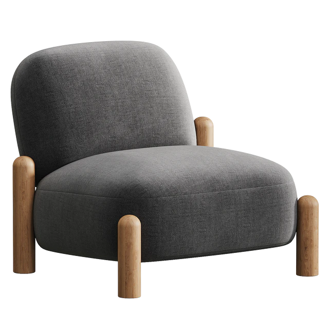 Armchair with chenille upholstery Boldi — Descargar