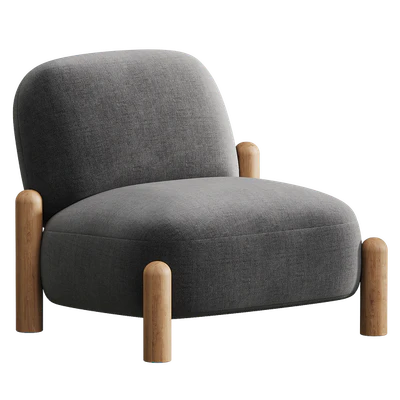 Armchair with chenille upholstery Boldi — Ver 4