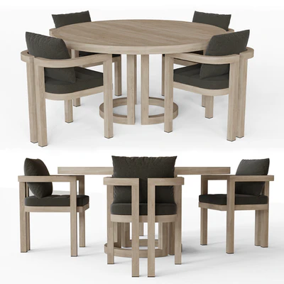 PORTOFINO TEAK ROUND DINING TABLE — Ver 1