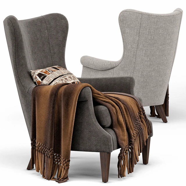 Champlain Wingback Upholstered Armchair — Descargar
