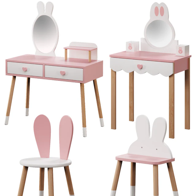 Costzon Kids Vanity Set with Mirror and chair — Descargar