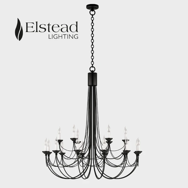 Chandelier Elstead Lighting CARISBROOKE CB18 BLK — Descargar