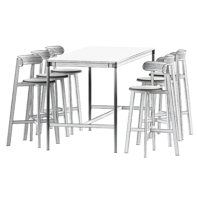 Base Table High Muuto and Roda Bar Stool by Branca Lisboa — Скачать