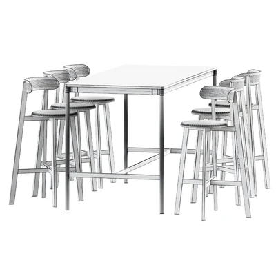 Base Table High Muuto and Roda Bar Stool by Branca Lisboa — Вид 2