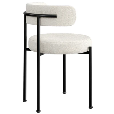 INESSE BOUCLE IVORY DINING CHAIR — View 4