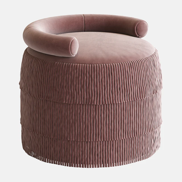 21st Century Beth Fringes Stool Cotton Velvet — Descargar
