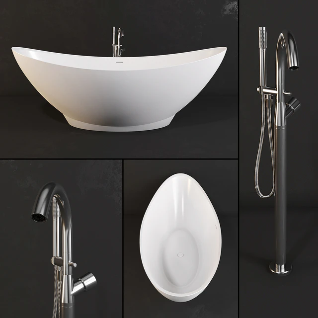 Bathtub PAA - Felice and Faucet Fantini - Nostromo — Скачать