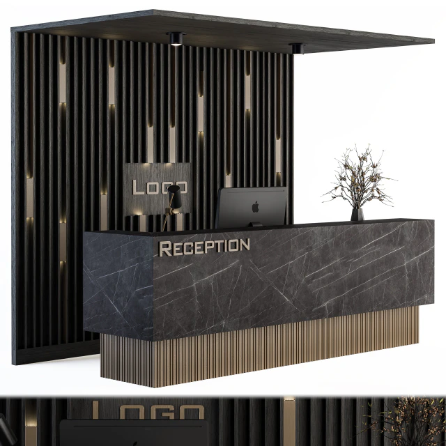 Reception Desk and Wall Decor - Set 04 — Download