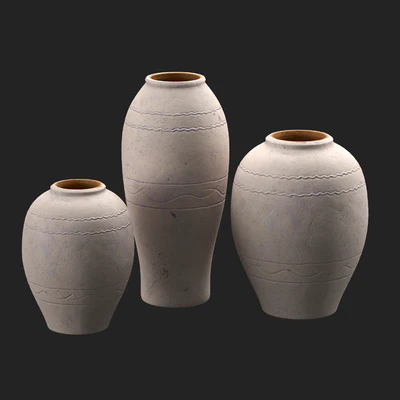 Artisan Hand Painted Terracotta Blue Vases — Вид 4