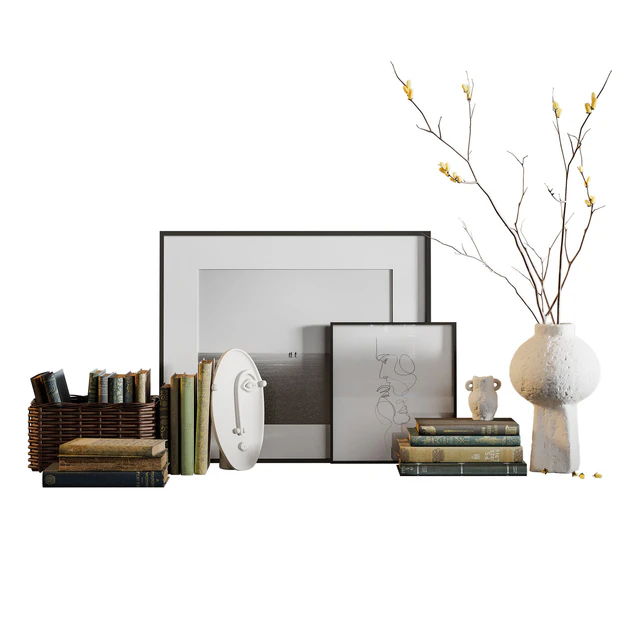 Decor set with vases and books — Descargar
