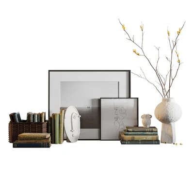 Decor set with vases and books — Ver 1