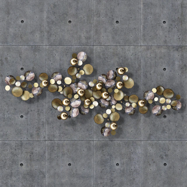 A Large Brass Curtis Jere Raindrops Wall Sculpture — Descargar