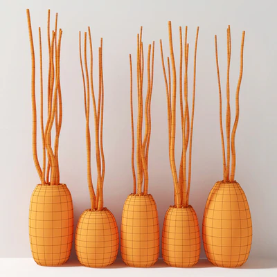 Сухие ветки в глиняных горшках / Dry branch vase — Вид 3