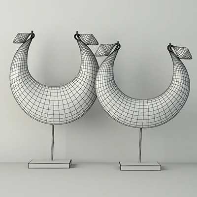 Vintage Tribal Metal Necklaces on Stand — Вид 2