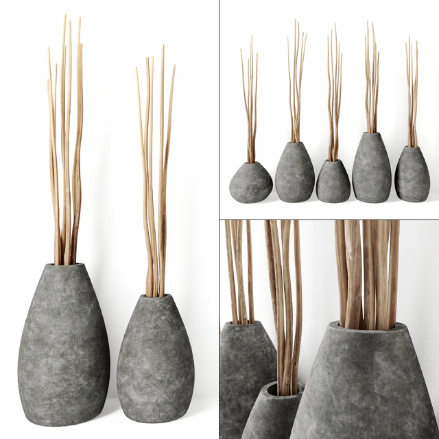 Decor from branches in concrete vases — Descargar