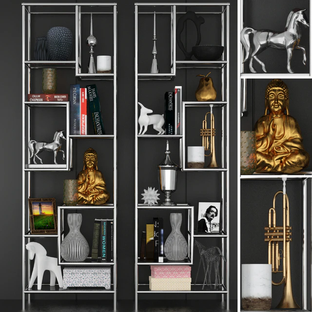 Rack in a modern style with decor and accessories for decorating — Descargar