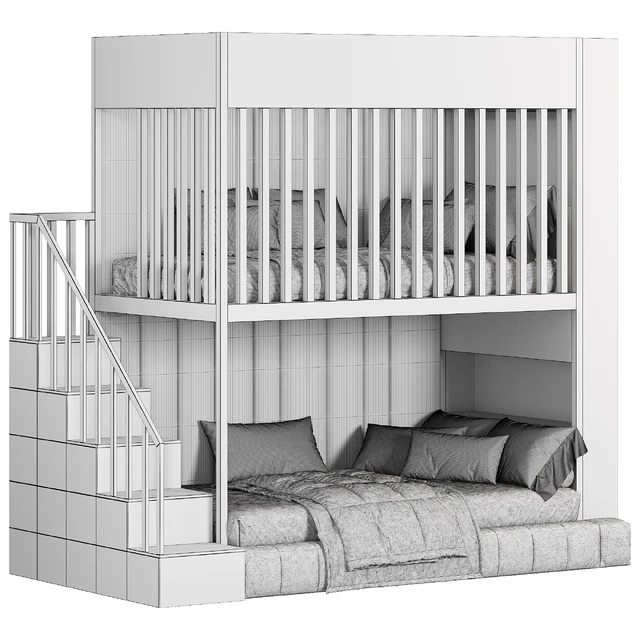 Designer two-level bed Kids room — Descargar