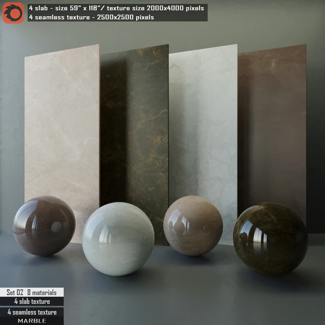 Marble slab & Seamless texture Set 02 — Скачать
