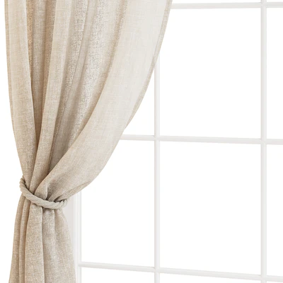 Linen Curtains with Rope Tiebacks — Ver 4