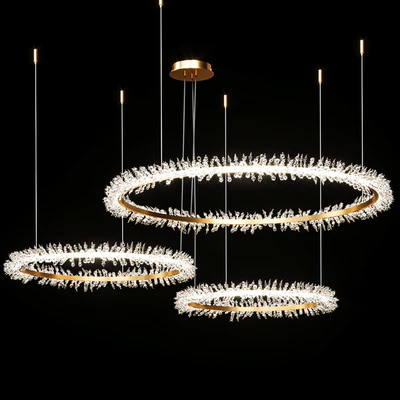 Crystal ring luxury combination LED chandelier THERA — Ver 4