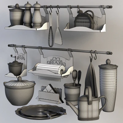 A set of dishes and rail for kitchen — Ver 2