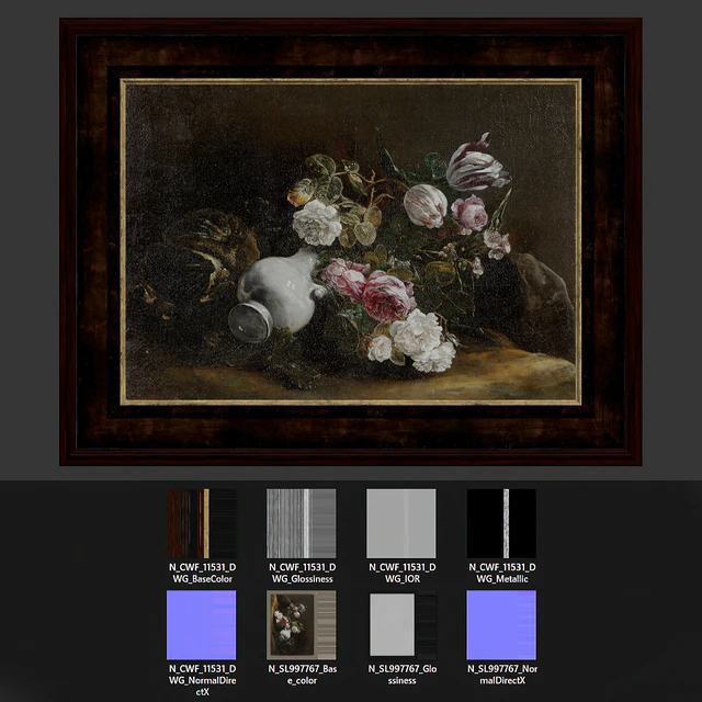 Classic frame with floral still life — Descargar