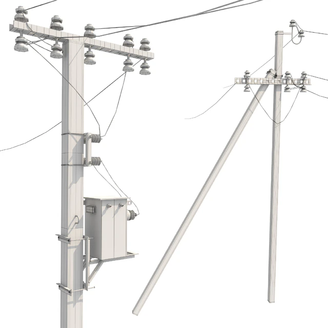 Concrete electricity transmission poles with wires — Descargar