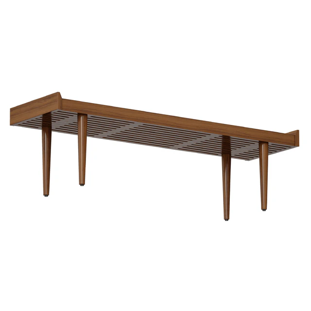 Tate Walnut Slatted Bench (Crate and Barrel) — Descargar