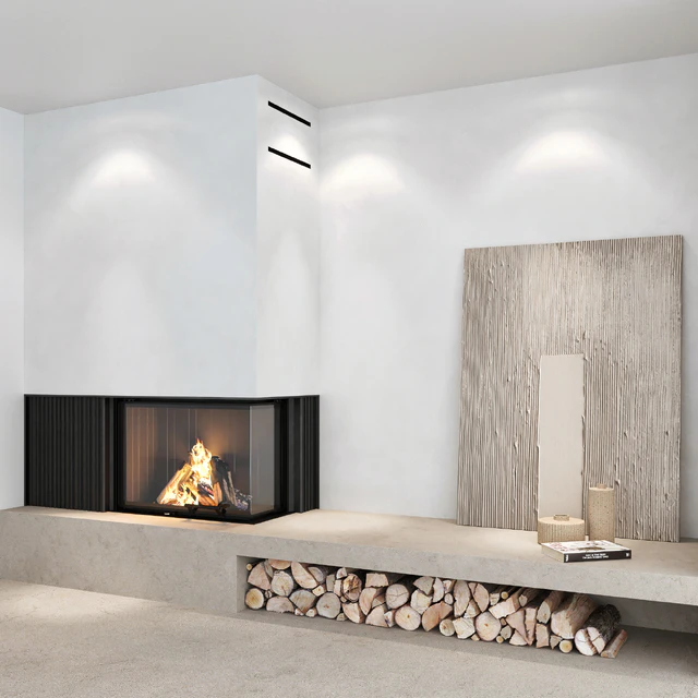 Decorative wall with fireplace set 03 — Descargar