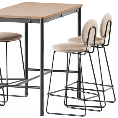 Tommaryd wooden table by Ikea and Gemma Bar Chair by Baxter — Вид 2