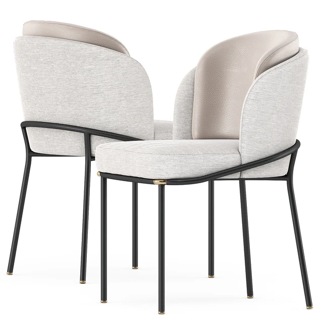 FIL NOIR chair and LOU Table by Minotti — Скачать