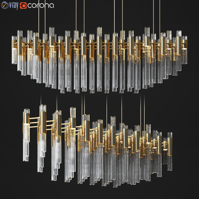 Waterfall Linear Rectangular Suspension Chandelier luxxu — Descargar