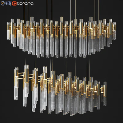 Waterfall Linear Rectangular Suspension Chandelier luxxu — Ver 1
