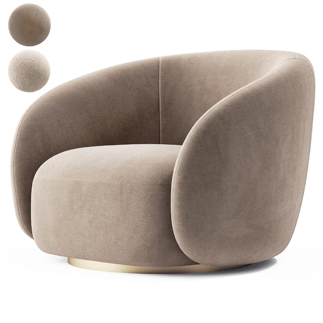 EICHHOLTZ Swivel Armchair BRICE Boucle Cream — Descargar
