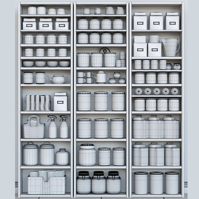 Wardrobe with kitchen accessories. Kitchenware — Descargar