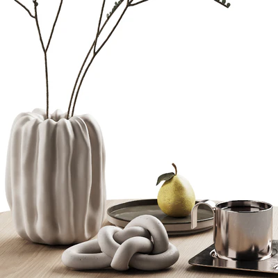 406 decorative set 041 folded vase pear and tea — Ver 6