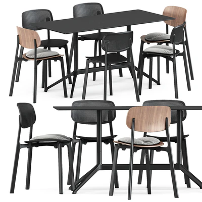 Colander chair and wood chair and Elephant table by Kristalia — Ver 1