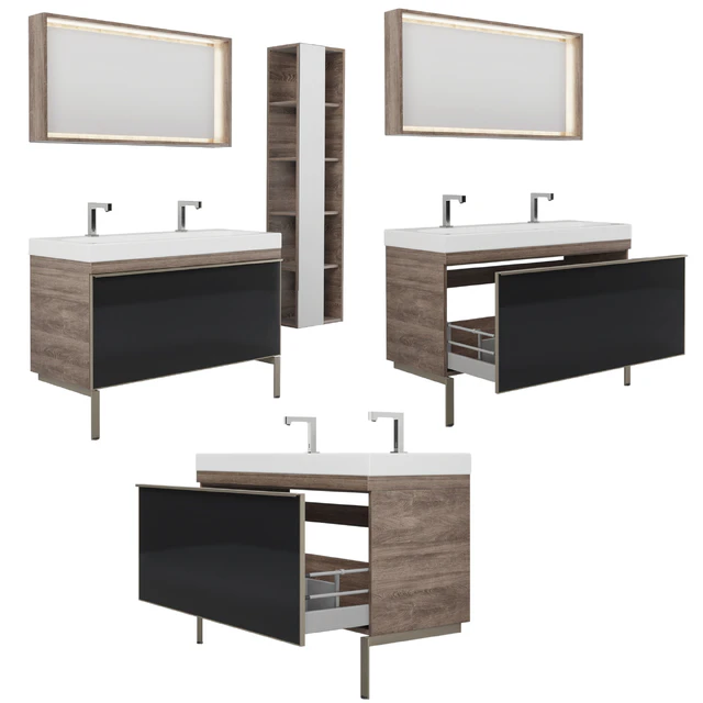 Furniture set Geberit Citterio 118 Light / Dark Oak — Descargar