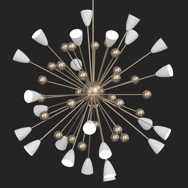 Frosted Amber Glass Shades and Brass Sputnik — Descargar