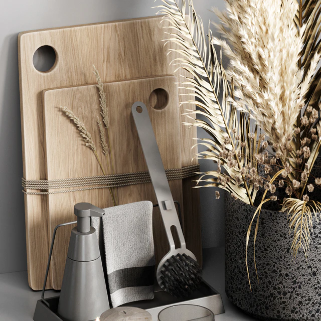 Kitchen accessories 024 with dried plants — Скачать