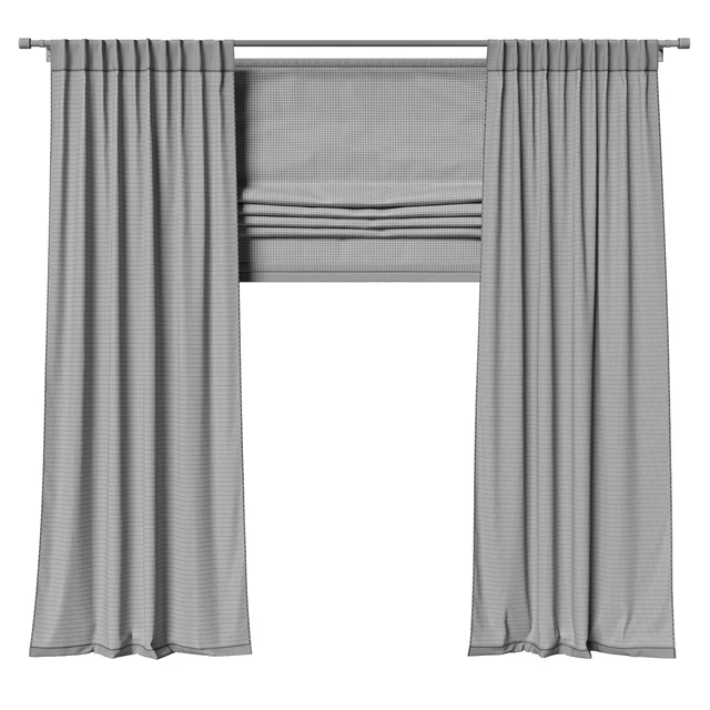 Linen blind with roman blind — Descargar
