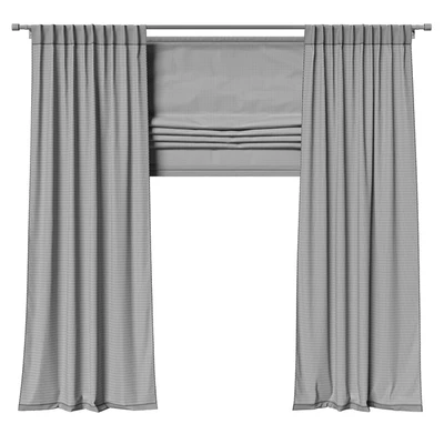 Linen blind with roman blind — Ver 4