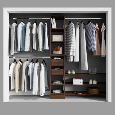 Melamine Reach-In Closet Kit in Mocha — Вид 1