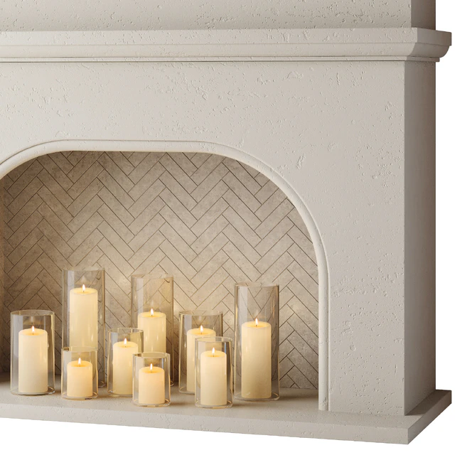 Fireplace with candles — Download