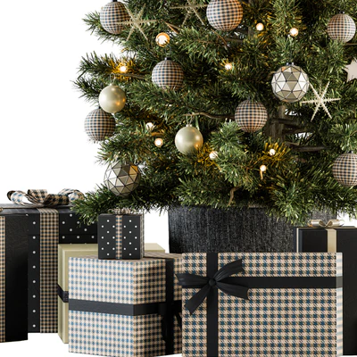 Christmas Decoration 13 - Christmas Brown and Green Tree with Gift — Вид 4