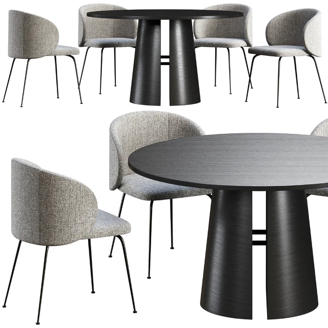 Dining table Teulat Cep + chair La Forma Minna — Descargar