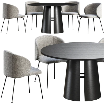 Dining table Teulat Cep + chair La Forma Minna — Ver 1